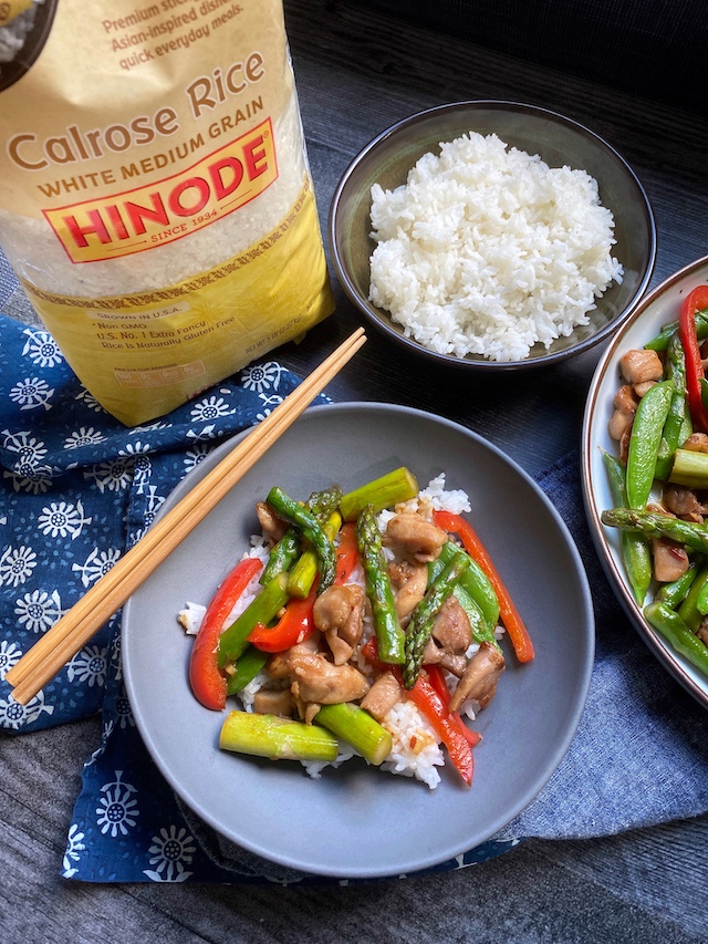 Chicken Stirfry with Asparagus, Sugar Snaps and Red Bell Pepper ...