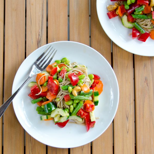 summer chopped salad with soba