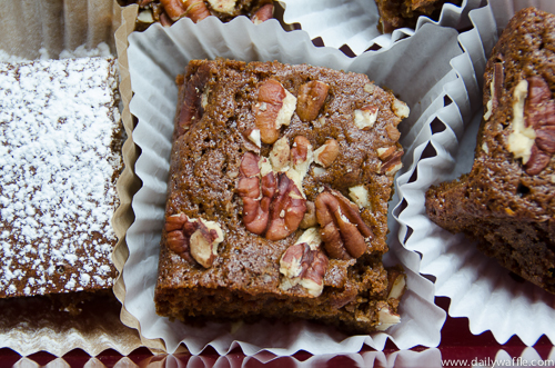 molasses pecan snack cake