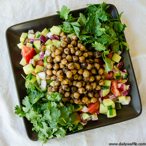 spiced chickpeas and fresh vegetables jerusalem |dailywaffle