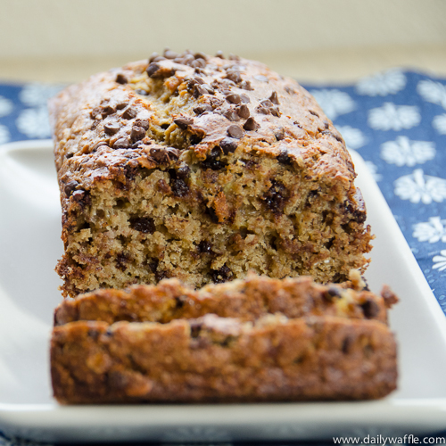 chocolate chip banana oat loaf | dailywaffle