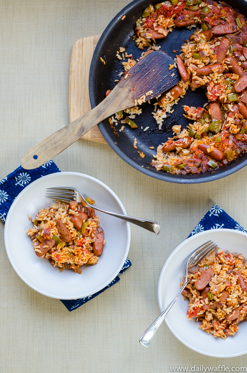 andouille sausage jambalaya |dailywaffle