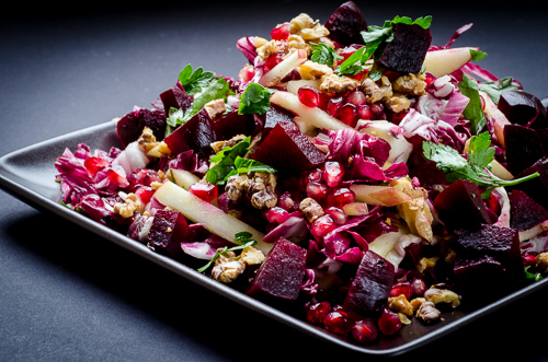 winter salad radicchio pomegranate beets