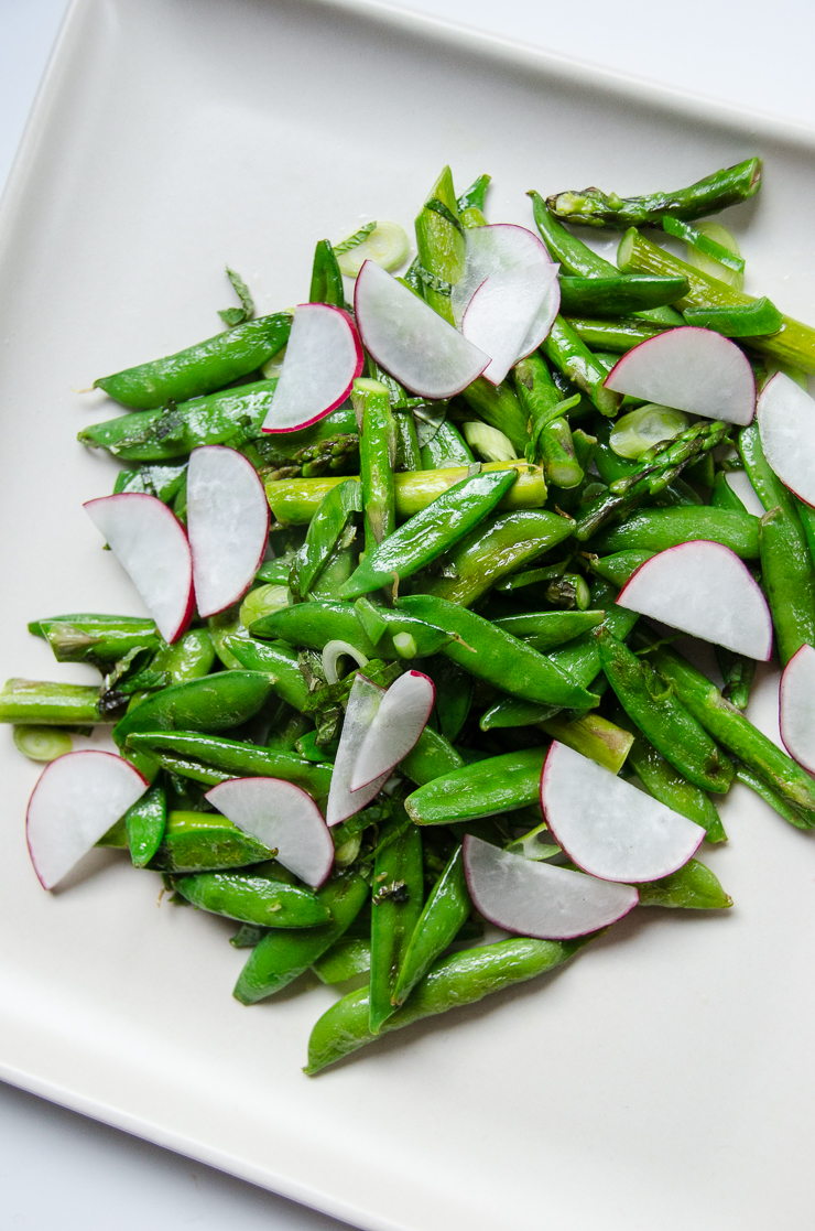 roasted asparagus sugar snap peas side dish