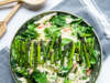 Asparagus with Lemony Orzo, Chicken and Spinach