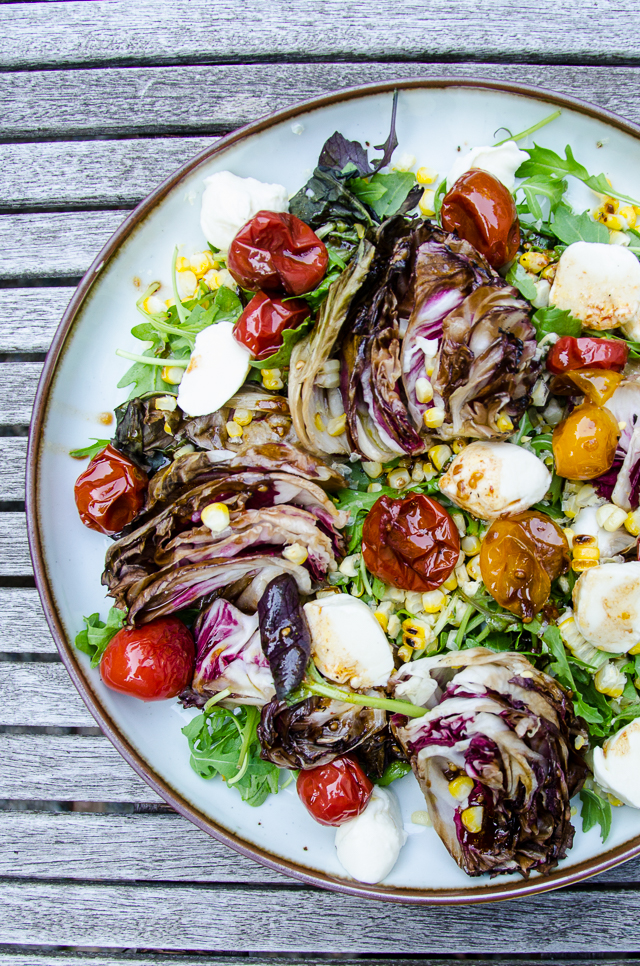 grilled radicchio and corn