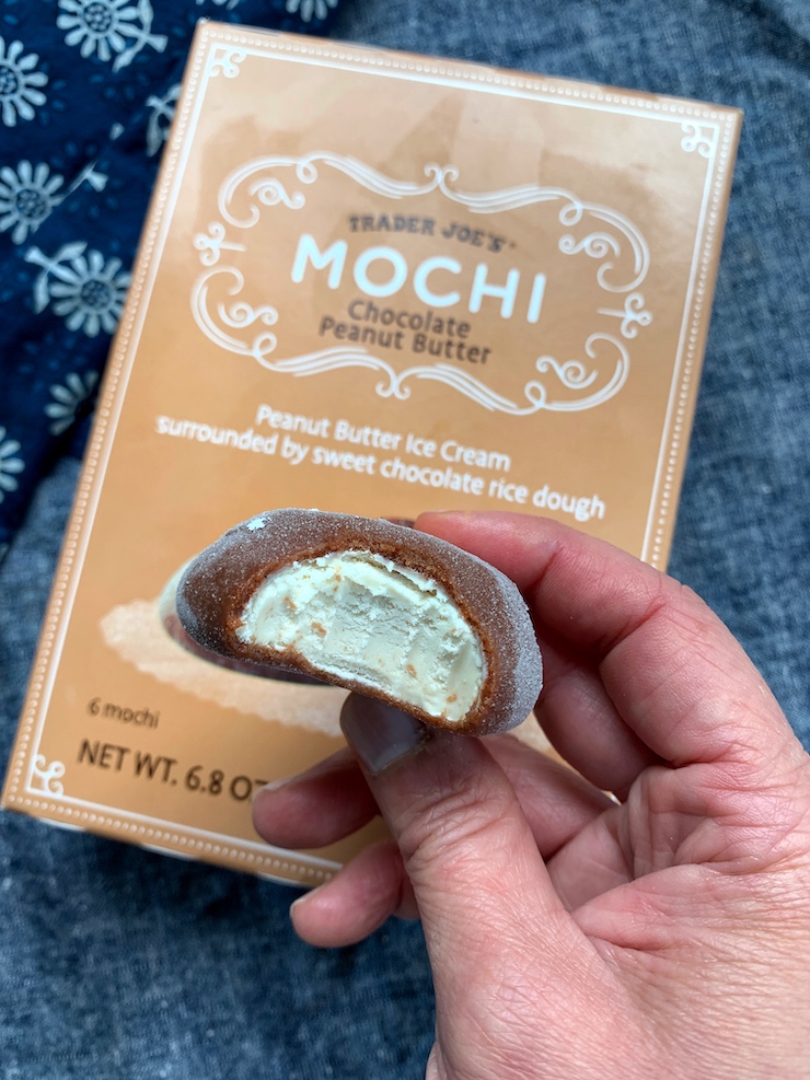 Trader Joe's chocolate peanut butter mochi ice cream