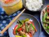 Chicken Stirfry with Asparagus, Sugar Snaps and Red Bell Pepper