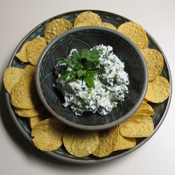 poblano with ricotta and mint