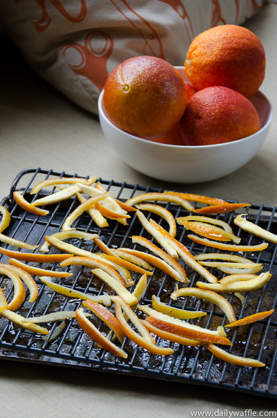 candied orange peel drying| dailywaffle