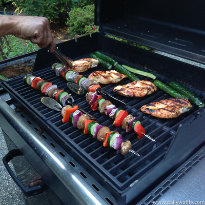 pineapple passion fruit grilled chicken on the grill | dailywaffle