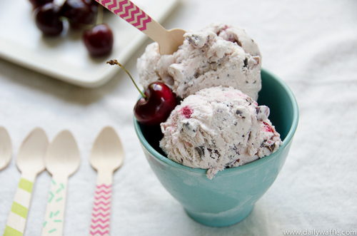 cherry chocolate chunk ice cream | dailywaffle