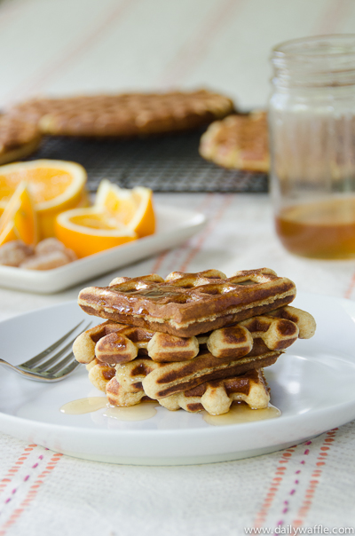honey orange ginger waffles | dailywaffle
