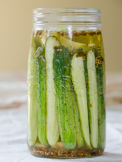 asian inspired pickles in a jar |dailywaffle