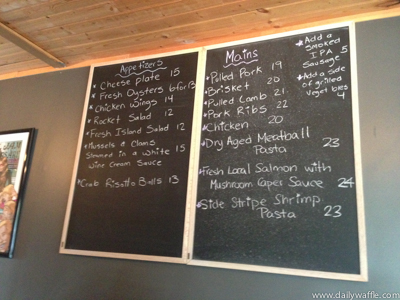 Hank's chalkboard menu| dailywaffle
