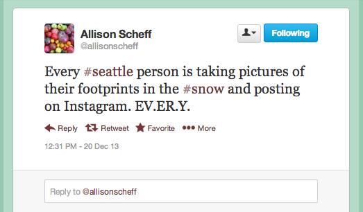 Seattle Snow Tweet