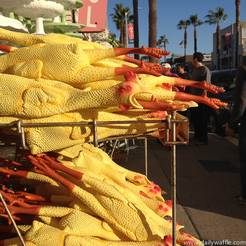 rubber chickens on abbot kinney| dailywaffle