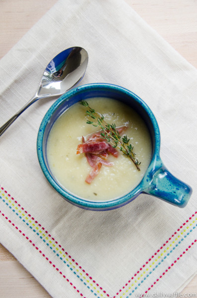winter white cauliflower potato soup | dailywaffle