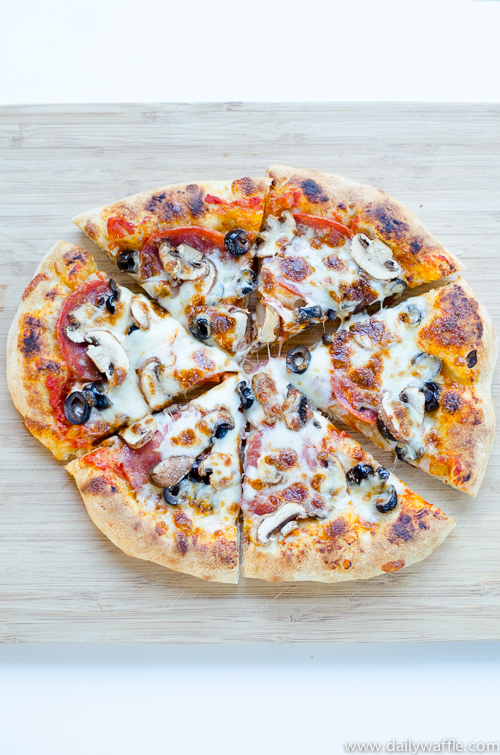 pepperoni olive mushroom pie friday night slice|dailywaffle