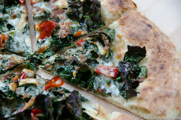 kale calabrian chile pizza slice |dailywaffle