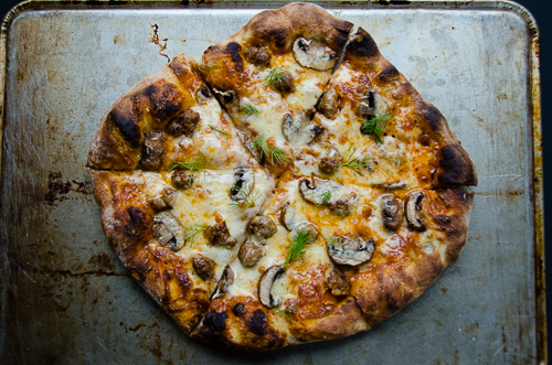 The Seattle: Uli's Andouille, Crimini and Beecher's Flagship pizza