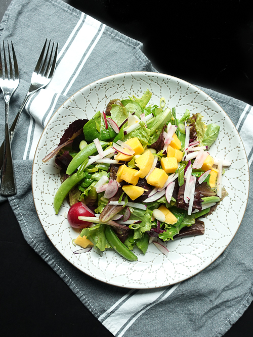 mango sugar snap radish spring fever salad |dailywaffle