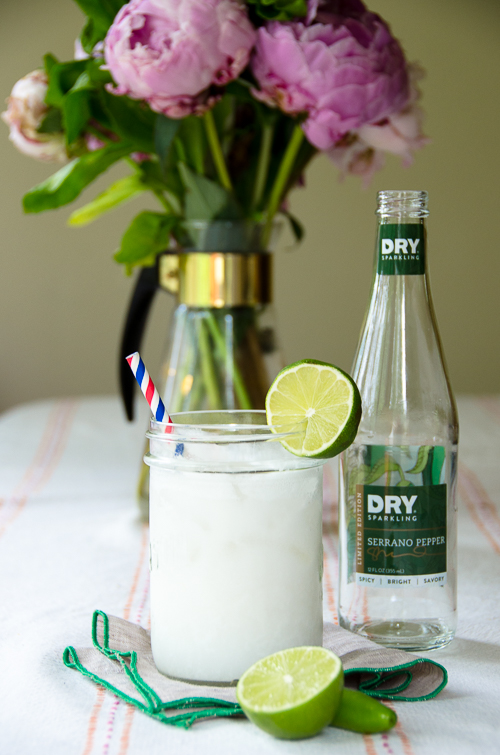 coconut gin fizz with dry sparkling serrano pepper | dailywaffle