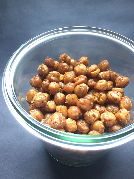 Roasted chickpeas with sumac and cayenne from Alton Brown's EveryDayCook.