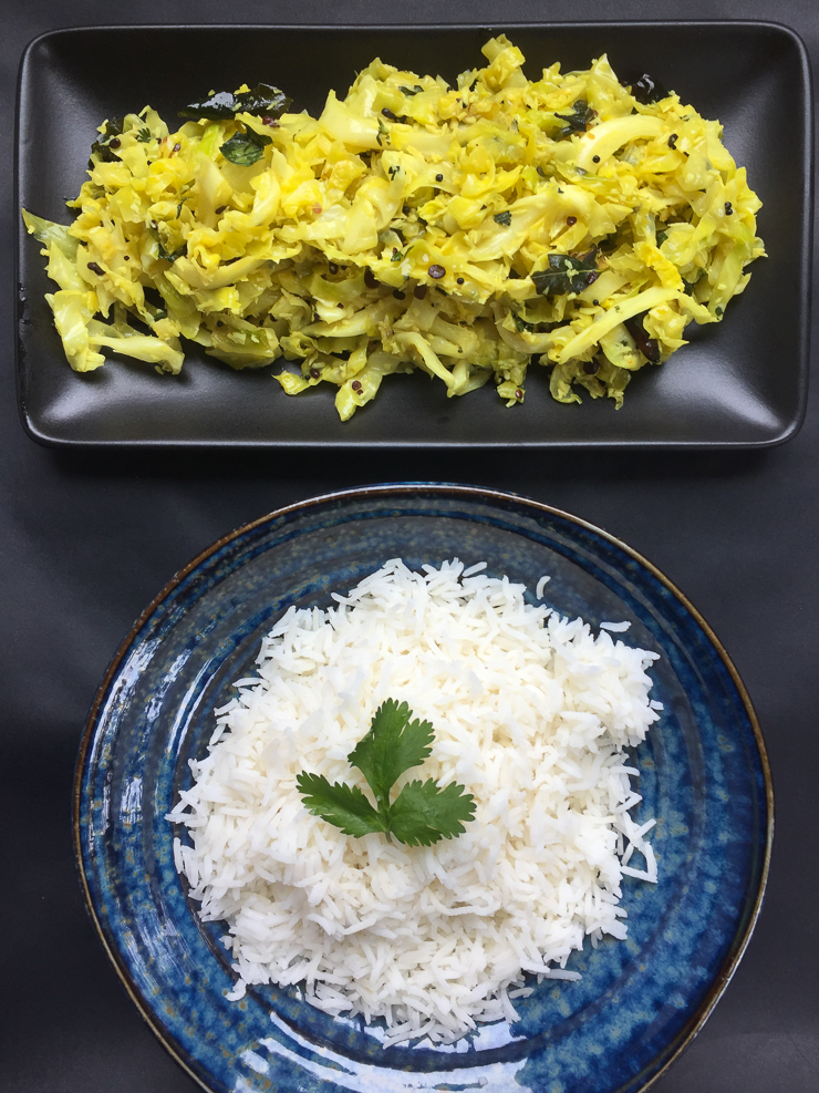 cabbage stirfry with lemon and curry leaves vibrant india