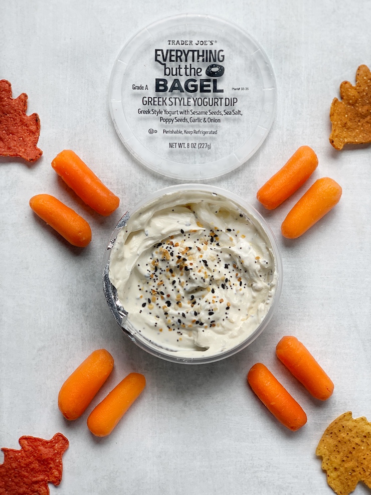 Everything But the Bagel Dip with Carrot Sticks