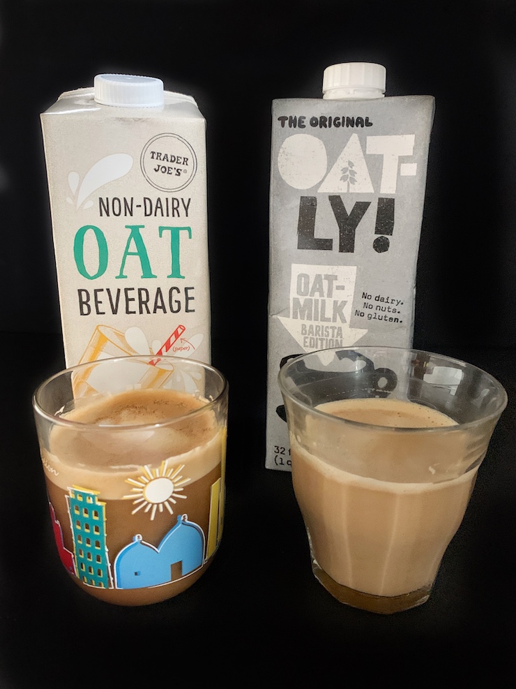 Trader Joe's Non-Dairy Oat Beverage and Oatly Oat milk Barista Edition