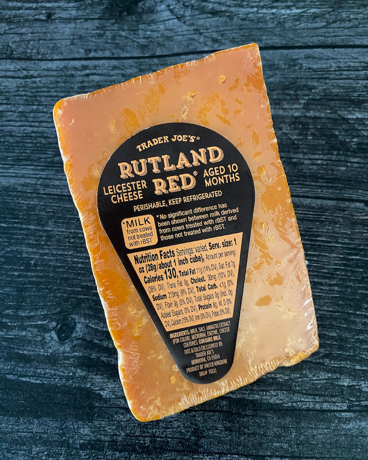 A wedge of Rutland Red Leicester Cheese, one of six spring products to be on the lookout for at Trader Joe's.
