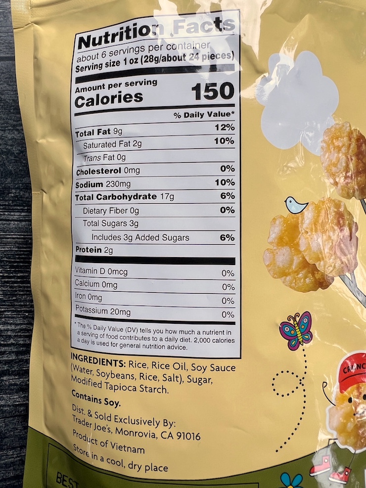 Trader Joe's Sweet and Salty Umami Crunchies Nutrition Facts