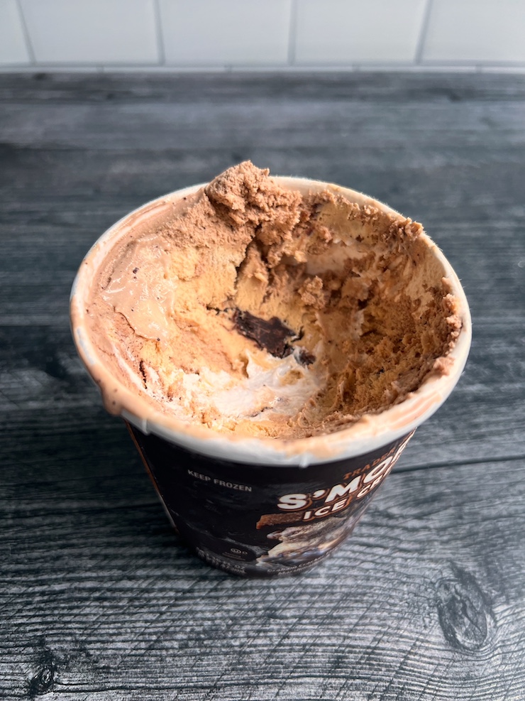 Trader Joe's S'mores Ice Cream scooped out