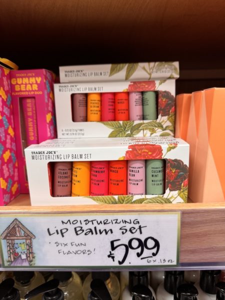Trader Joe's Moisturizing Lip Balm set on shelves in stores. 