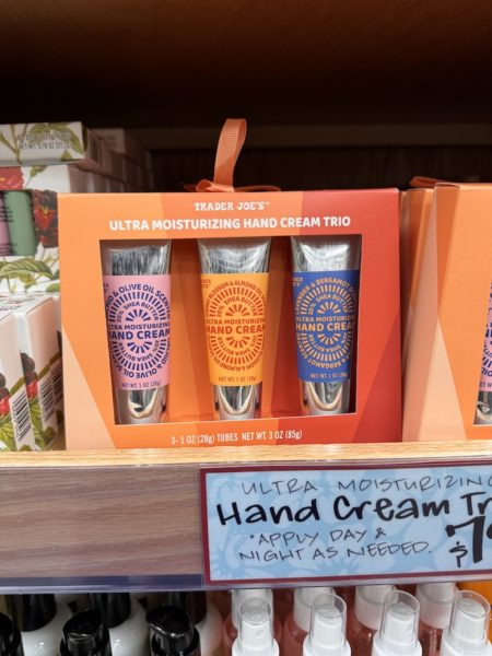 Trader Joe's Ultra Moisurizing Hand Cream Trio on shelves in stores. 