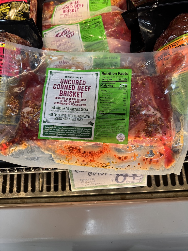 Trader Joe's Uncured Corned Beef in store