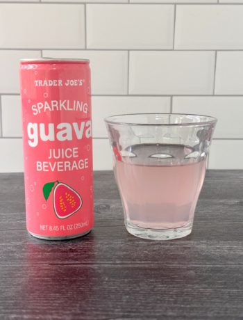 Trader Joe's Sparkling Guava Juice in a clear glass