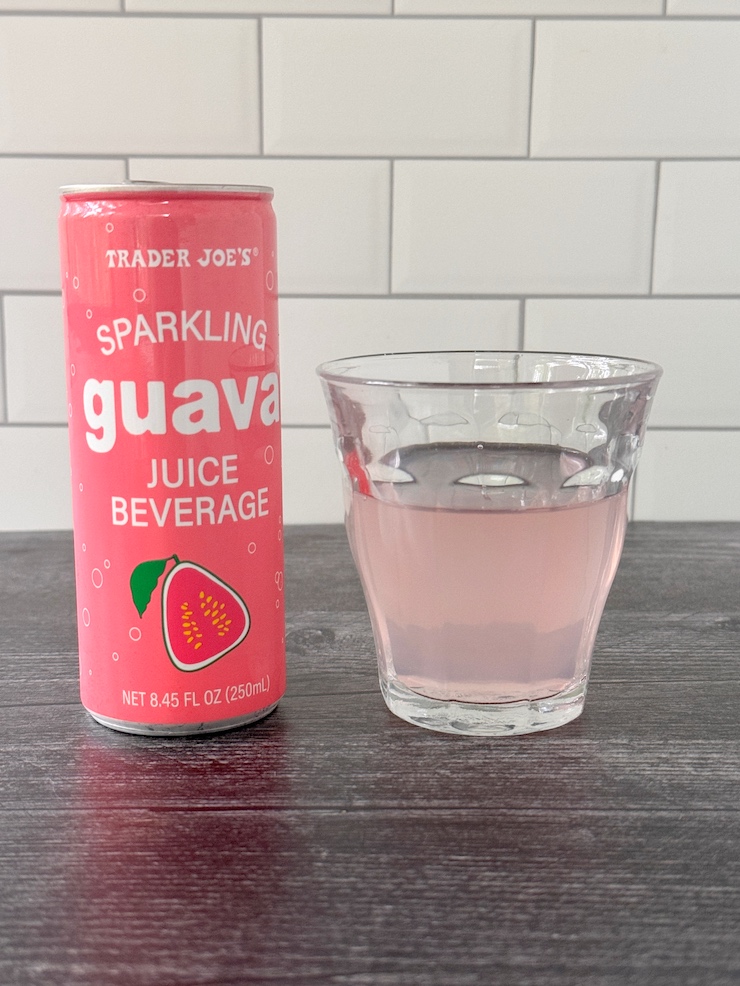 Trader Joe's Sparkling Guava Juice in a clear glass