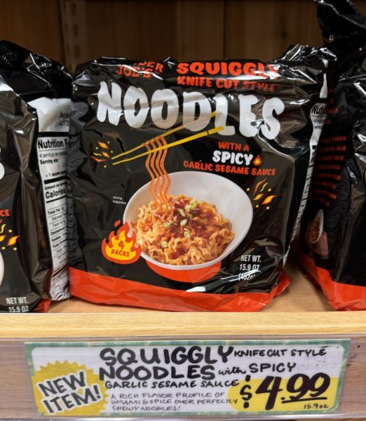 Trader Joe's Squiggly Noodles with Spicy Garlic Sesame Sauce