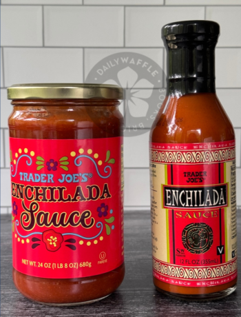 Trader Joe's Enchilada sauce bottles side by side