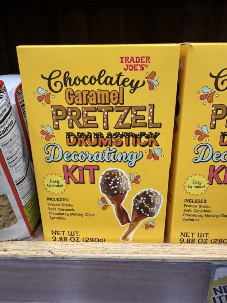 Trader Joe's Chocolatey Caramel Pretzel Drumstick Decorating Kit