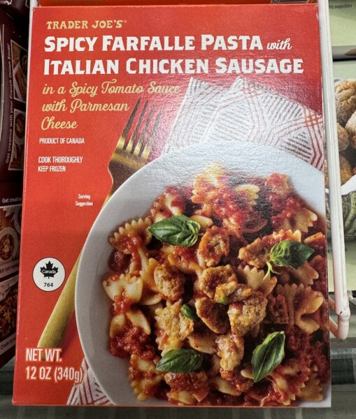 Trader Joe's Spicy Farfalle with Italian Chicken Sausage