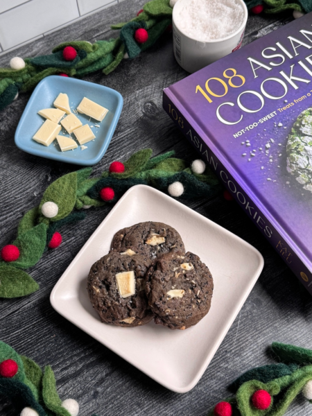 Black Sesame White Chocolate cookies from 108 Asian cookies
