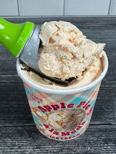 Trader Joe's Apple Pie a la Mode Ice Cream scooped on top of container
